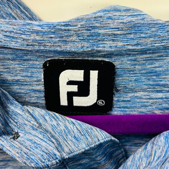 FootJoy Polo Shirt Mens XL Heathered Blue Short Sleeve Embroidered Pullover 0295 - Picture 8 of 9